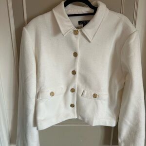 J. Crew White Jacket with Gold Buttons